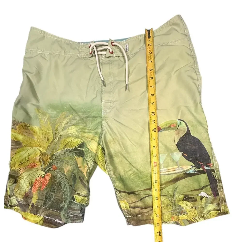 Tommy Bahama Relax Green Toucan Swim Trunks Size 38